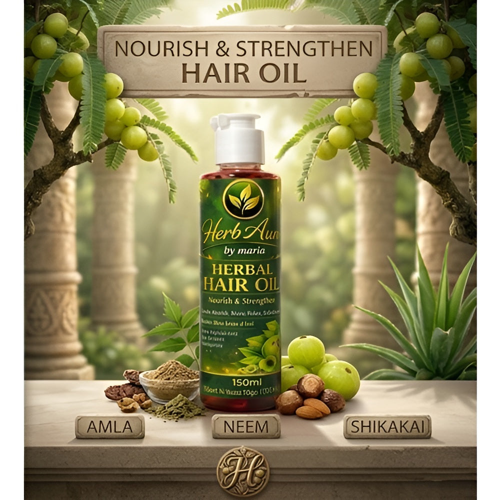 HerbAura: Natural Amla, Aloe & Shikakai Hair Care Set (2 x 150ml)