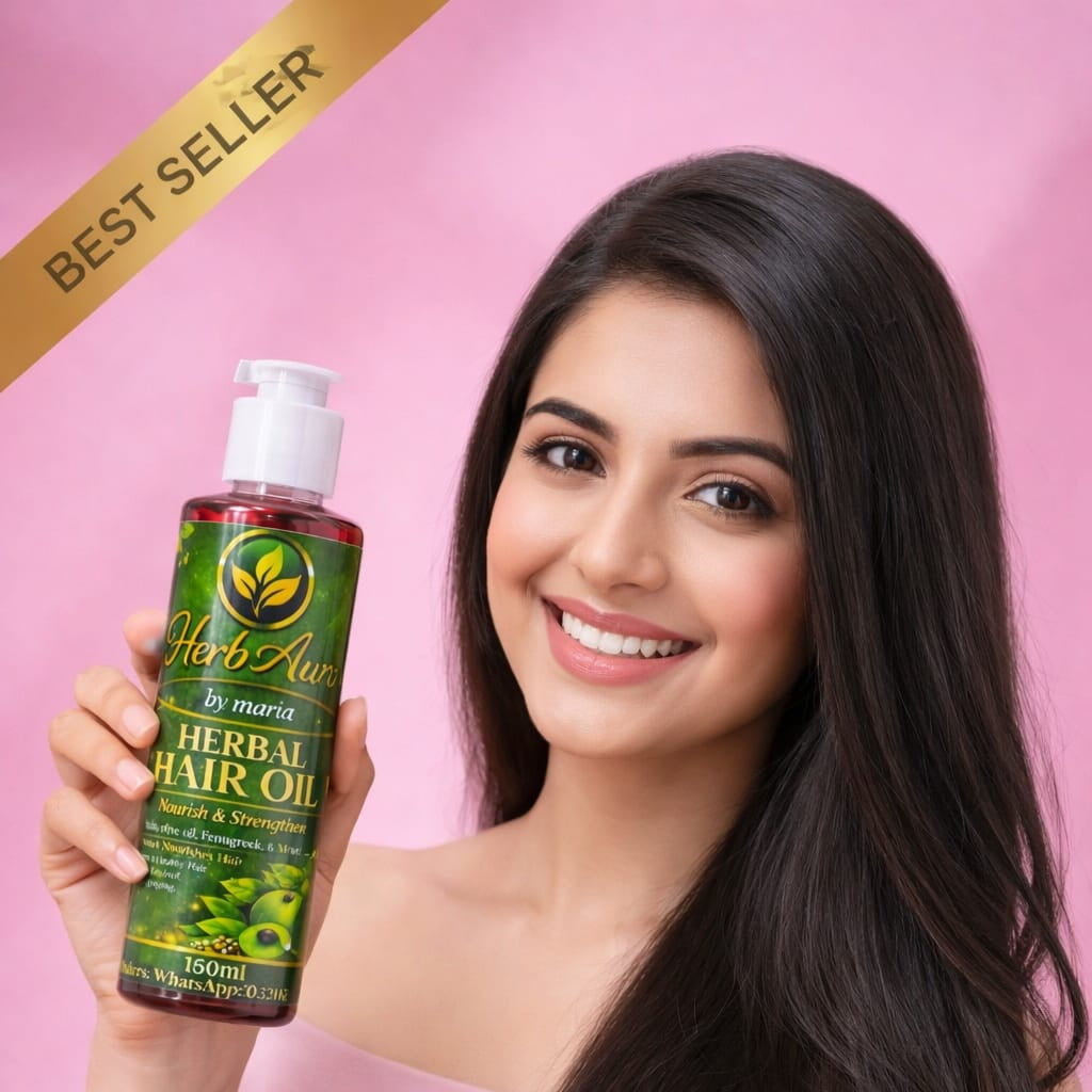 HerbAura Herbal Hair Oil – Nourish & Strengthen (150ml)